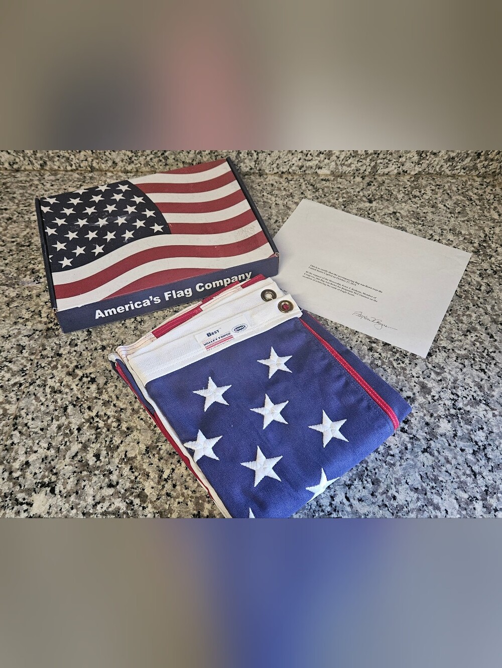 Official American Flag Set Flown Over The U.S. Capitol Valley Forge Flag 2014